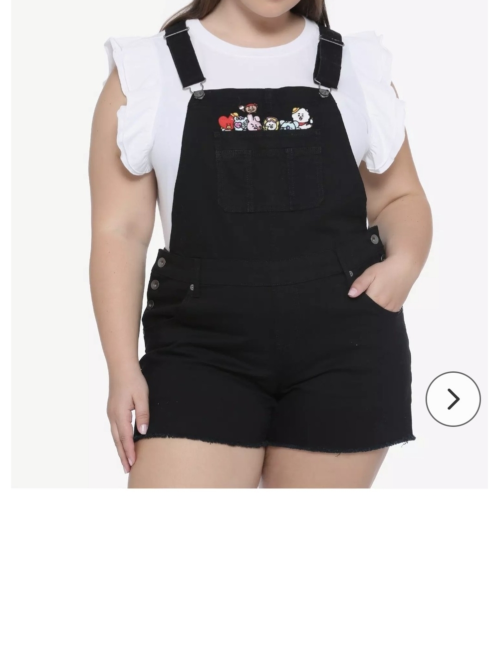BT21 Embroidered Shortalls Plus Size